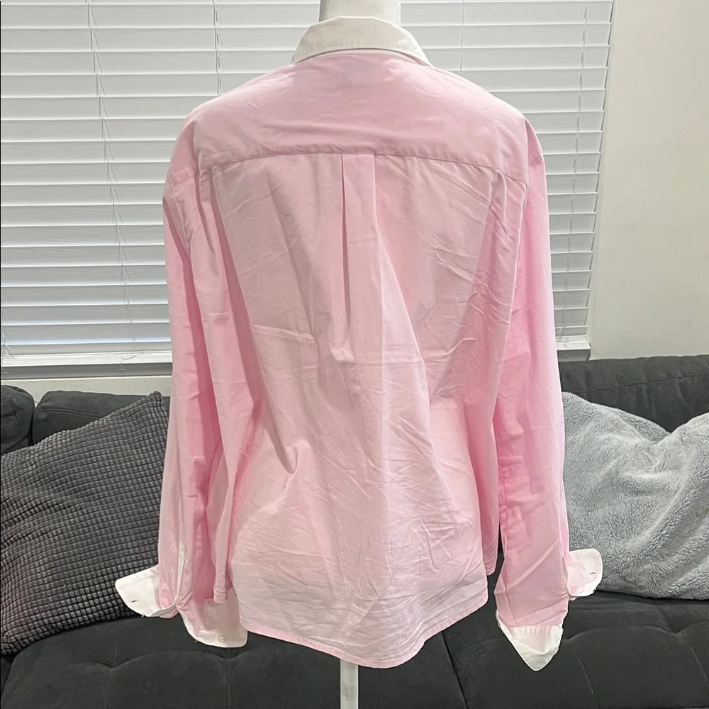 J. Crew Light Pink and White Button-Down Shirt